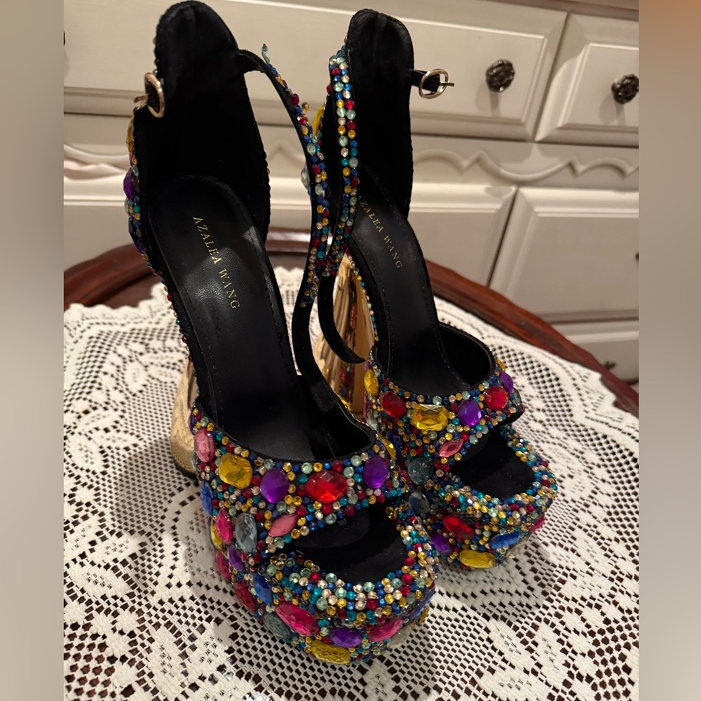 Multicolor Embellished Women's Heels